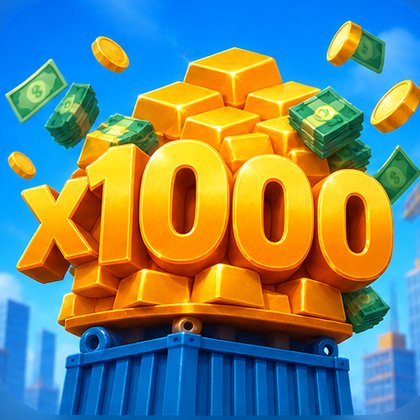 Złoty mnożnik x1000 na szczycie wieży w grze Tower Dash